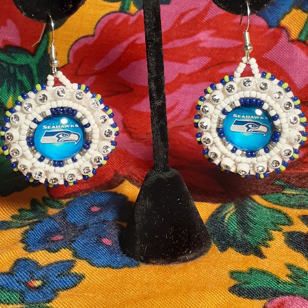 Seahawks Native American Pow Wow Earrings